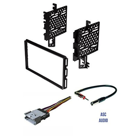 ASC Car Stereo Radio Install Dash Kit, Wire Harness, and Antenna Adapter for installing an Aftermarket Double Din Radio for 2003 2004 2005 2006 Hyundai Santa Fe with Factory Monsoon Amp