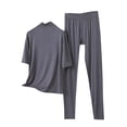 thumbnail image 2 of ylioge M-5X Plus Size Modal-Pajama Sets for Women 2 Piece Short Sleeve Tops High Waisted Pants Casual Solid Color Soft Loungewear Pajamas Outfits Set, 2 of 5