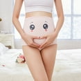 thumbnail image 4 of Ropa interior de cintura alta de maternidad de algodón ajustable bragas de algodón para mujeres embarazadas (rosa L), 4 of 5