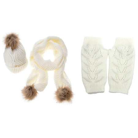 Women's Winter Brand Knitted Hat Glove And Scarf