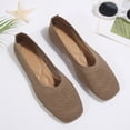 thumbnail image 5 of Samdudou Flats for Women Knit Mesh Slip On Ballet Shoes Closed Toe Lightweight Casual Loafers Breathable Footwear for Work Travel, 5 of 9
