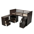 thumbnail image 3 of Espresso Twin Size Low Loft Bed With Storage Steps and Portable Desk, 3 of 8