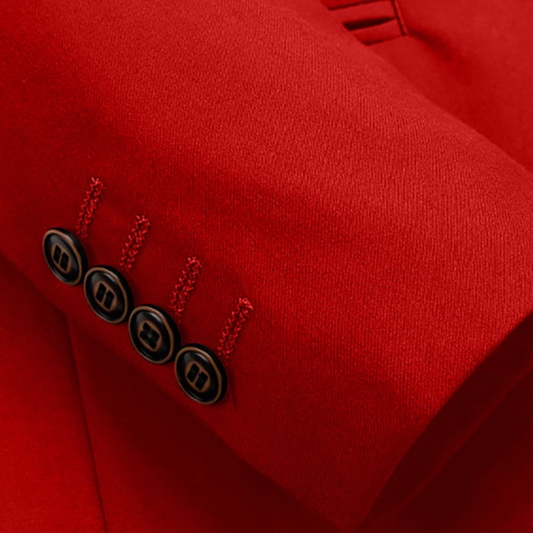 Blazer Rouge Rubis 100% Coton - Taille 14, Non Doublé, Col Mandarin - Neuf Sans étiquettes