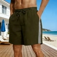 thumbnail image 2 of VBTAPA Men's Linen Shorts 2026 Summer Casual Striped Shorts Elastic Waist Drawstring Beach Shorts with Pockets Army Green L, 2 of 8