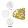 thumbnail image 3 of Pofeuu Cheese Print Beanie Hat for Men Women Knit Winter Hat Warm Cuffed Skull Beanie Slouchy Soft Unisex, 3 of 6