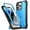Light Blue, variant on Poetic Revolution Case for iPhone 14 Pro Max, Heavy Duty Full Body Cover with Kickstand, Light Pink