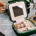 thumbnail image 3 of Joyero de terciopelo de felpa Benevolence LA | Organizador de joyeros de viaje con espejo | Destacado en las cosas favoritas de Oprah | Los mejores regalos para hija, novia, mamá | Regalos para ella -, 3 of 5