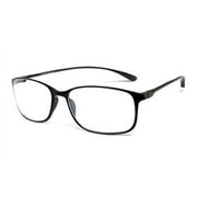 Calabria 720 Flexie Round Square Reading Glasses +0.75 Ebony Men/Women Bendable One Power Readers Flexible TR90 Frame
