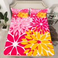 thumbnail image 2 of Manfei Flower Floral Bed Sheets Set Twin Size,Boho Dahlia Bedding Sets Twin Size,Pink Yellow Red Bed Sheets Twin,Ultra Soft Bedroom Decoration,3 Pieces, 2 of 7
