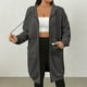 thumbnail image 1 of HongQid Women's Zip Up Hoodies Long Sleeve Long Tunic Sweatshirts Oversized Casual Waffle Fall Jacket Coat with Pocket, 1 of 5