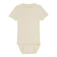 thumbnail image 1 of Minymo Justaucorps à Manches Courtes Côtelées en TENCEL Modal - Cygne Blanc (12 Mois), 1 of 3