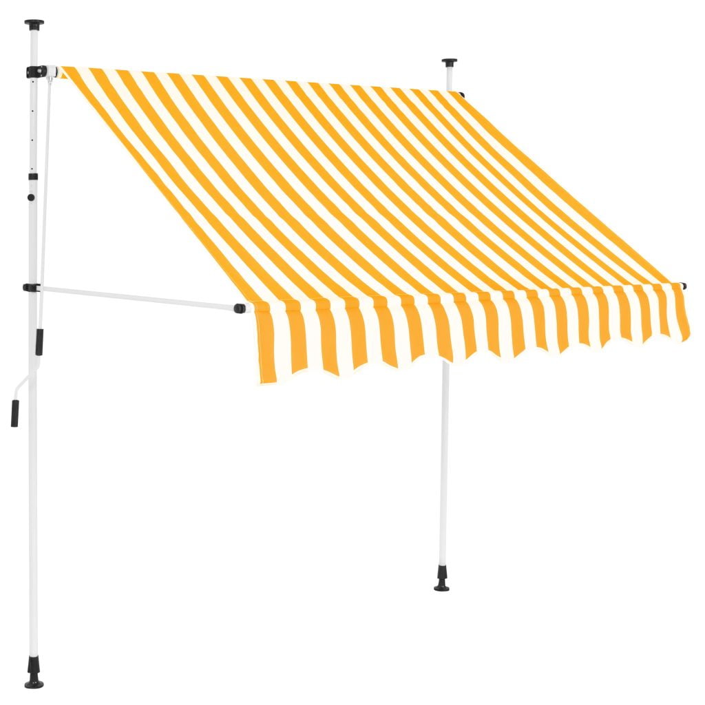 Amonida Manual Retractable Awning 787 Yellow And White Stripes Walmartcom Walmartcom