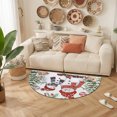 thumbnail image 2 of Half Circular Door Mat 24"x36", Snowman Christmas Large Absorbent Non Slip Front Entrance Rug, Balls Xmas Botanical Tree Diatomaceous Welcome Mat for Double Door Garage Living Room Entryway, 2 of 9