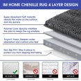 thumbnail image 5 of Striped Grey Bathroom Rug Mat 24"x36" Ultra Soft, Non Slip Chenille Bath Rugs, Absorbent Plush Shaggy Bath Mats for Bathroom, Bedroom, Kitchen, Shower, Tub,Dark Gray, Charcoal, 5 of 6