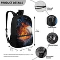 thumbnail image 3 of Uorisanigo 4 Pcs Set Fire Water Baseball School Bag Backpack with Insulated Lunch Box Pencil Pouch Bags Water Bottle Bag for Preschool Elementary Primary Girls Kids Teens, 3 of 7