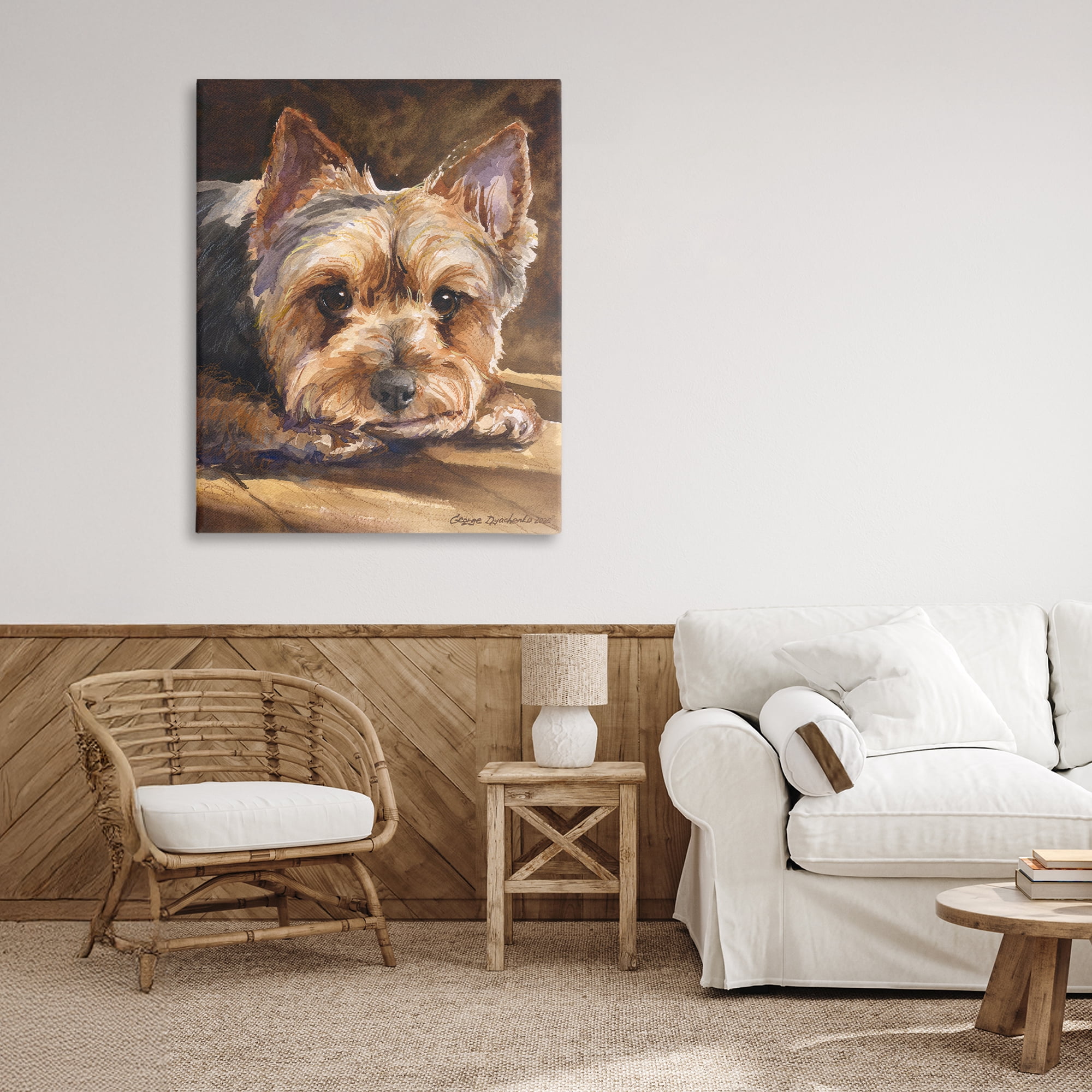 Stupell Industries Yorkshire Terrier Portrait Canvas Wall Art, design by George Dyachenko