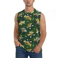 thumbnail image 2 of Lsque Cartoon Car Print Men's Cotton Blend Sleeveless Muscle Shirts (S-3XL)- Moisture Wicking, Odor Protection, UPF 30+,XX-Large, 2 of 8