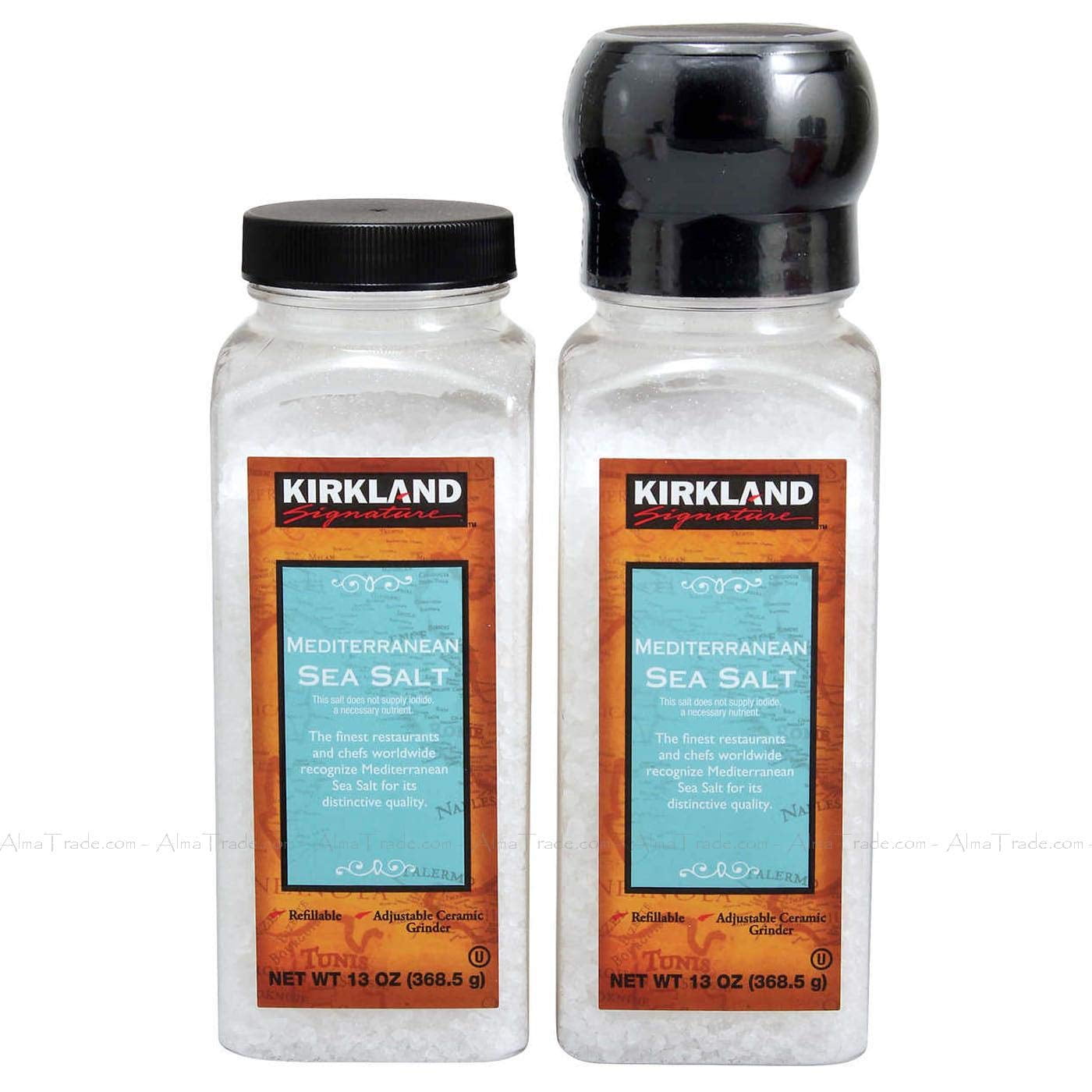 Kirklands Signature Mediterranean Sea Salt Grinder with Refill