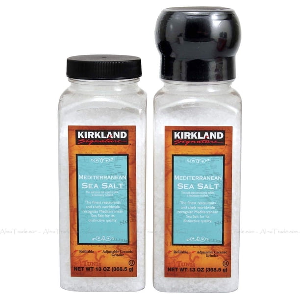 Kirklands Signature Mediterranean Sea Salt Grinder with Refill