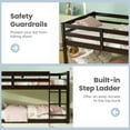 thumbnail image 6 of Mirightone Wooden Twin over Twin Bunk Floor Bed with Ladder, Twin Size Low Bunk Bed, Upper Bed with Slats, Espresso, 6 of 8