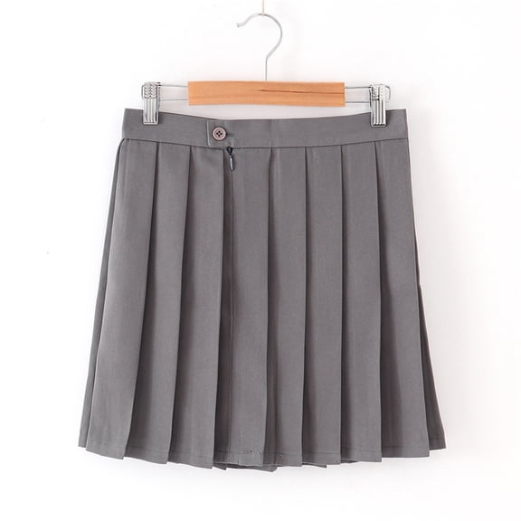 HOMADLES Girls Pleated Skirt, Summer Athletic Mini Skirts with Liner Elastic High Waist School Uniform Skirt Dark Gray 13 T