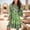 Green, variant on Women's Casual Tennis Dress Bohemian Tunic with Ethnic Printed Tassel Tie Neck Loose Fit for Everyday Wear Pink 4XL