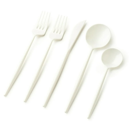 

Nicole Fantini s 40 Pcs Elegant Pearl Cutlery Premium 8 Servings Plastic Flatware For Thanksgiving Wedding Birthday Christmas & All Occasions & Parties:1PK Wedding