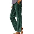 thumbnail image 2 of SELONE Green Loose Pants for Women Mid Waist Plus Size Lounge Pants with Pockets Full Length Trouser Pants Casual Long Beach Pants Pull on Straight Lightweight Comfy XL Tall Breathable Summer Clothes, 2 of 5