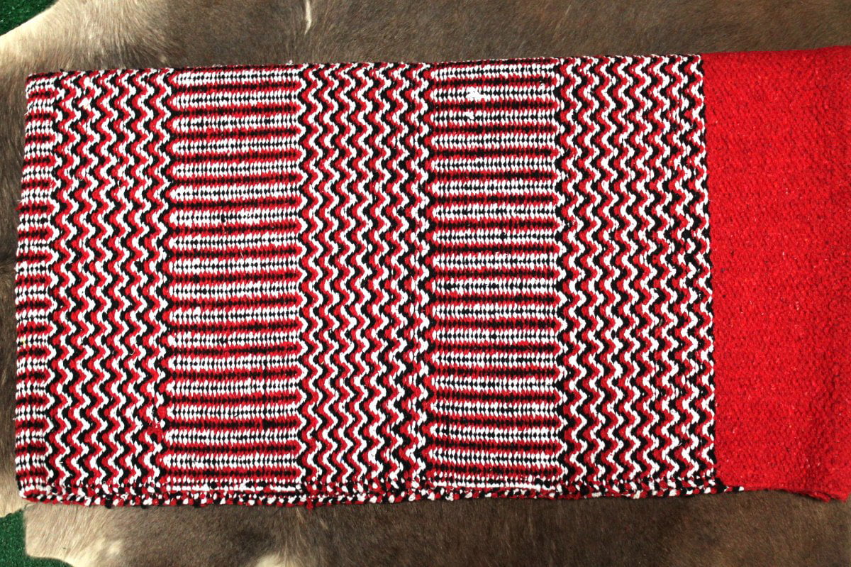 CHALLENGER 34x36 Horse Wool Western Show Trail Saddle Blanket Rodeo Pad Rug Red Green 3645