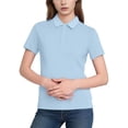 thumbnail image 3 of UVEASISHA Women's Sports Polos Shirts Cool Performance Tennis Polos Quick Dry Active Tops Lightweight Short Sleeve Golf Polos Light Blue L, 3 of 7