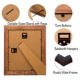 thumbnail image 5 of 8x8 Solid Wood Picture Frame with 4x4 Mat - 2 Pack - Rustic Natural Wooden Photo Frames with Glass, Wall or Tabletop - Brown, 5 of 5