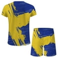 thumbnail image 5 of VBTAPA Mens 2 Pieces Summer Outfits Trendy 3D Printed Short Sleeve Crewneck T-shirt and Drawstring Shorts Set Big and Tall Casual Sport Suit Yellow M, 5 of 6