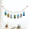 thumbnail image 5 of Wood Bead Photo Display, Rope Tassel String Clip, Hanging Memory Decor, Bohemian Home Office Embellishment, Adjustable Wall Art, Rustic Style Organization, 5 of 8