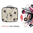 thumbnail image 6 of FORMRS Travel Makeup Bag Large Capacity Train Case Cosmetic Organizer with Adjustable Dividers, Small Black Flowers, 6 of 8