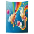 thumbnail image 3 of Ambesonne Vintage Rainbow Tablecloth Rectangular Table Cover, Funky Hearts, 60"x90", Multicolor, 3 of 4