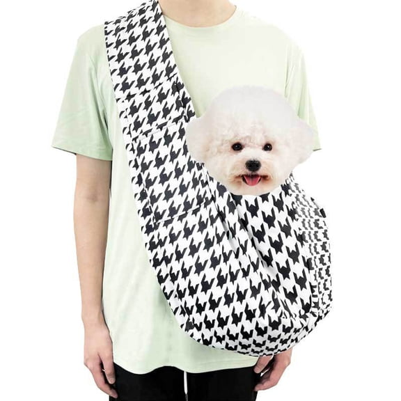Puppy Cat Carrier Sling with Safety Hook and Storage Pocket,Dog Sling Carrier for Small Dogs and Cats 5–16 lbs,  Hands Free Pet Carrier Purse for Travel, Walking, Shopping