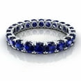 thumbnail image 3 of HeartsAndYou 3.3ct Natural Blue Sapphire Wedding Band Iced Full Eternity 14k SOLID White Gold, 3 of 9