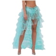 thumbnail image 1 of Jupes à Franges pour Femmes Jupes de Tennis pour Femmes Jupe de Lit en Denim pour Femmes Jupe de Lit Ajustable Jupe de Roulotte Jupe de Jupe pour Dames Mode Décontractée Queue Fluide en Maille Plissée Jupe Taille Haute Décontractée Bleu Taille Unique, 1 of 3