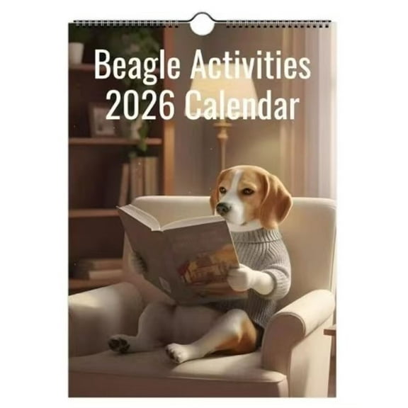 Beagle Activities Calendar 2026, 12 Month Dog Wall Calendar from Jan. 2026 to Dec. 2026, Funny Golden Retriever Daily Activities Planner for Dog Lovers, Home Office Decor