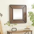 thumbnail image 2 of DecMode 32"W, 32"H Square Wall Mirror, Brown, 2 of 9