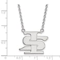 thumbnail image 3 of Solid 10k White Gold Official Indiana State University Large Pendant Necklace Charm Chain - with Secure Lobster Lock Clasp 18" (Width = 23mm ), 3 of 4