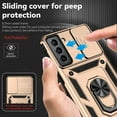 thumbnail image 3 of Galaxy S21 Case,Dteck Shockproof Rubber Rugged Case Hybrid Hard Ring Holder Kickstand Slide Camera Lens Protector Cover for Samsung Galaxy S21,Gold, 3 of 8