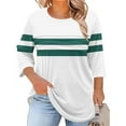 thumbnail image 2 of SnZhen 3/4 Sleeve Tops for Women Plus Size Casual Fall Fashion Crewneck Pleated Tunic Tops Work Outfit Blouse, 2 of 5