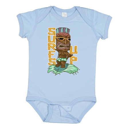 

Inktastic Vacation Tiki God on a Surfboard Surf s Up! Gift Baby Boy or Baby Girl Bodysuit