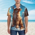 thumbnail image 2 of Sikiie Cartoon Cloud Puppy Print Men's Hawaiian Shirt, Summer Beach Button Pocket Short Sleeve T-Shirt,3X-Large, 2 of 7