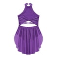 thumbnail image 5 of Vestido de leotardo superpuesto con espalda descubierta y tiras para niños y niñas, traje de actuación de baile latino lírico con diamantes de imitación brillantes, 5 of 5