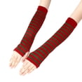 thumbnail image 3 of Resicozy Arm Warmers Fingerless Gloves for Women Cute Y2k Accessories Soft Lightweight Striped Gloves Green, 3 of 4