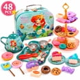 thumbnail image 1 of Funtogether Toys Mermaid Tea Party Set for Kids, 48 Piece Pretend Play Toy Tea Set with Teapot, 1 of 8