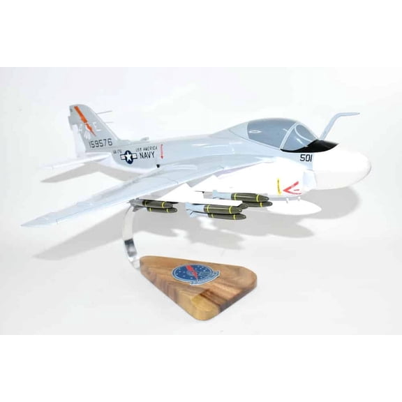 VA-176 Thunderbolts A-6 (USS America) Intruder Model, 1/36th Scale, Mahogany, Navy