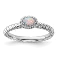 thumbnail image 3 of Auriga Fine Jewelry 925 Sterling Silver Created Opal Ring for Women Size- 7, 3 of 6